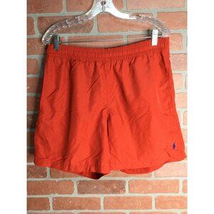 Vintage Polo by Ralph Lauren Mesh Lined Swim Trunks Shorts Pocket Red Men Medium